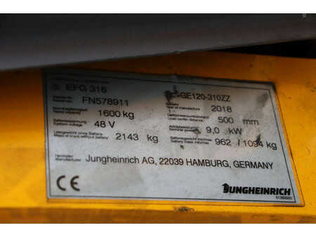 Carrelli elettrici 4 ruote 2021  Jungheinrich EFG 316 (30)