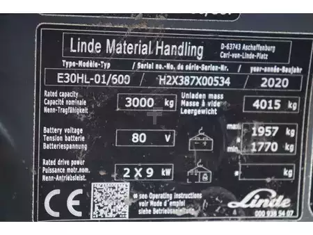 El truck - 4 hjulet 2020  Linde E30HL-01/600 (36)