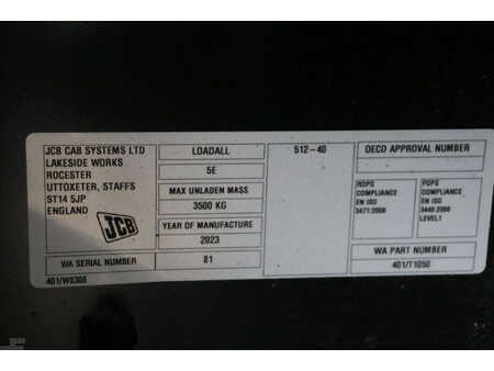 Telescopic forklift rigid 2023  JCB 512-40 (29)