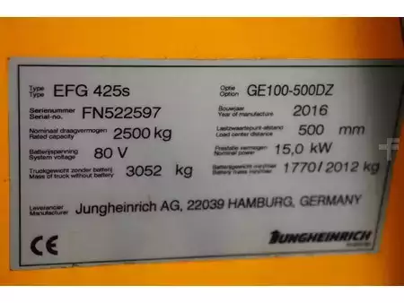 Eléctrico - 4 rodas 2016  Jungheinrich EFG 425S (35)