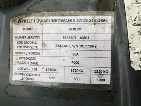 El truck - 4 hjulet 2016  Toyota 8FBE20T (9)