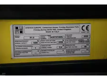 Tolóoszlopos targonca 2020  Hyster R1.6 (17)