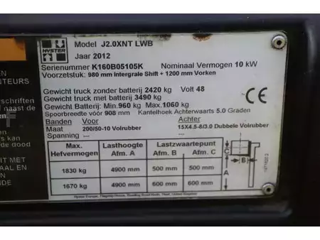 4-wiel elektrische heftrucks 2012  Hyster J2.0XNT (24)