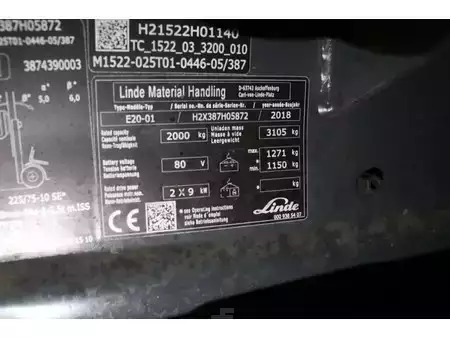 Carrelli elettrici 4 ruote 2018  Linde E20 (29)