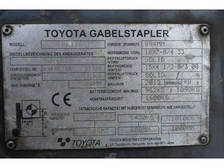 Carrelli elettrici 4 ruote 2012  Toyota 8FBET16 (24)