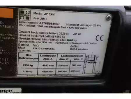 4-wiel elektrische heftrucks 2017  Hyster J2.5XN (28)