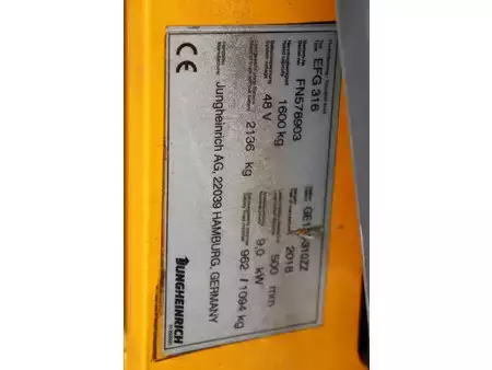 4-wiel elektrische heftrucks 2018  Jungheinrich EFG 316 (30)