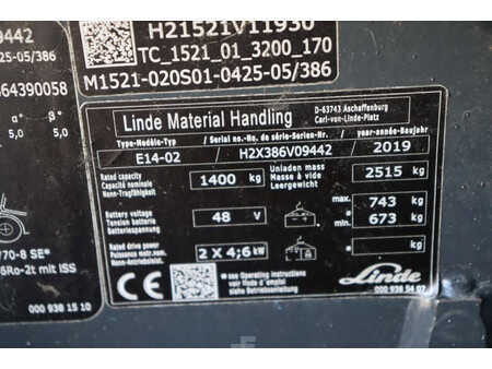 Elektro čtyřkolový VZV 2019  Linde E14-02 (15)