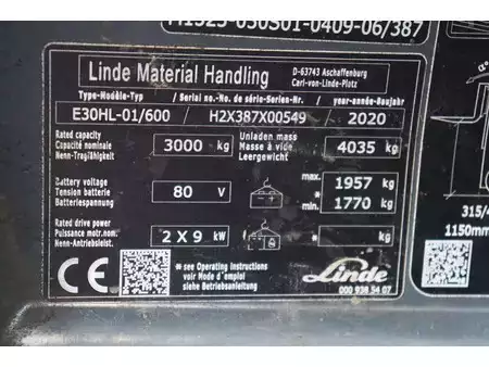 El truck - 4 hjulet 2020  Linde E30HL-01/600 (29)