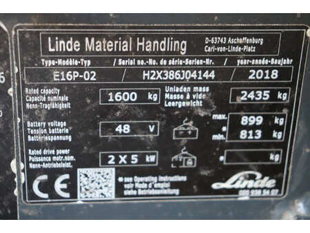 Elektryczne 4-kołowe 2018  Linde E16P-02 (25)