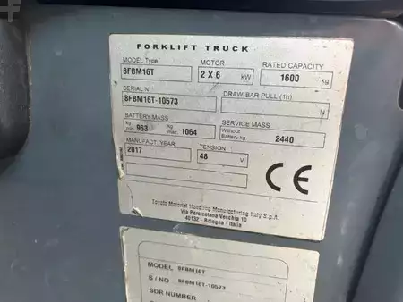 Eléctrica de 4 ruedas 2017  Toyota 8FBM16T (8)