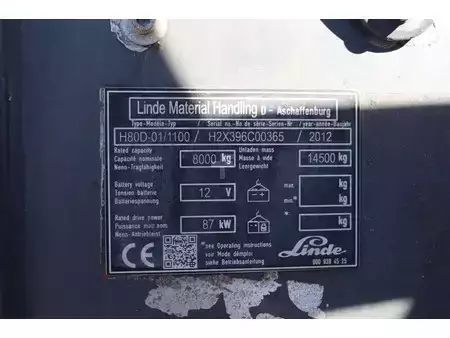 Wózki widłowe diesel 2012  Linde H80D-01/1100 (25)