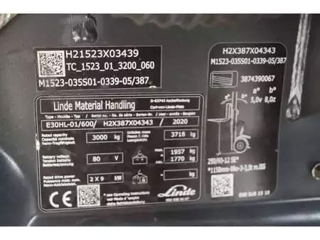 El truck - 4 hjulet 2020  Linde E30HL-01/600 (30)