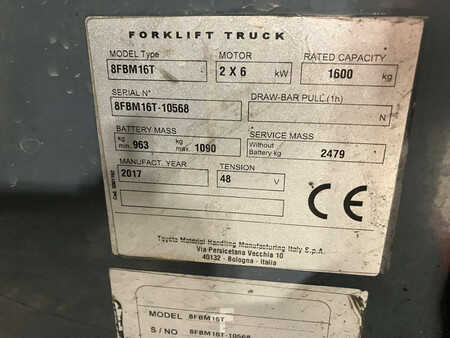 Elektro čtyřkolový VZV 2017  Toyota 8FBM16T (9)