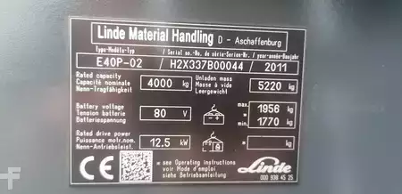 Elektro čtyřkolový VZV 2011  Linde E40P-02 (9)