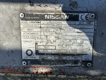 Gas gaffeltruck 2005  Nissan UGD02A30PQ (15)