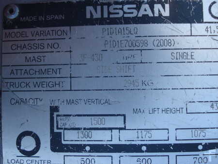 Chariot élévateur gaz 2008  Nissan P1D1A15LQ (7)