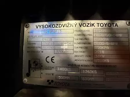 Carrelli elevatori GPL 2018  Toyota 02-8FGF15 (10)