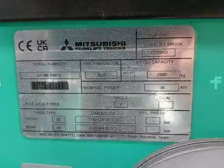 Elektromos 4 kerekű 2026  Mitsubishi FD25P3 (6)