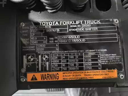 Propane Forklifts 2020  Toyota 8FGC35U-BCS (15)