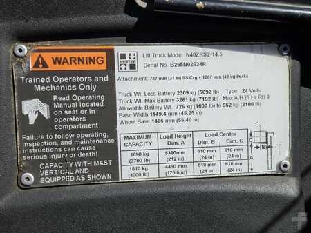 Reach Trucks 2017  Hyster N40ZR2 (14)