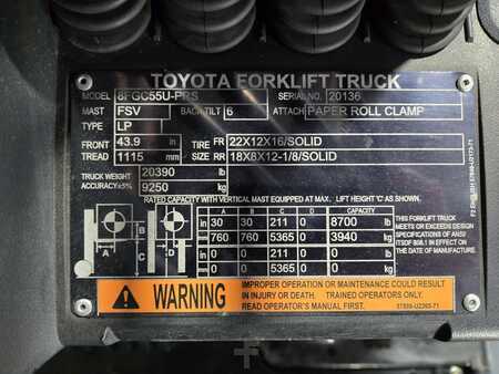 Propane Forklifts 2020  Toyota 8FGC55U-PRS (16)