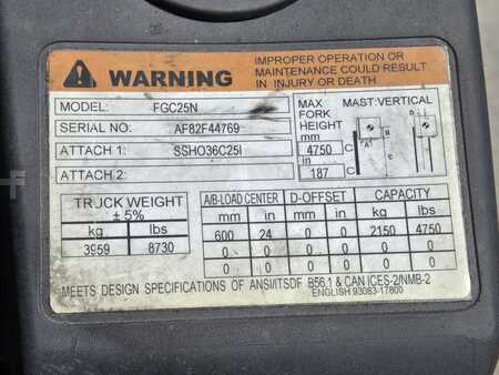 Propane Forklifts 2018  Mitsubishi FGC25N (8)