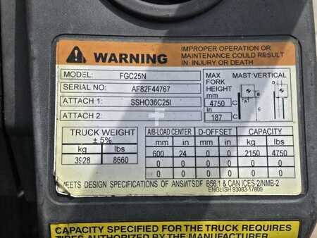 Propane Forklifts 2018  Mitsubishi FGC25N (8)