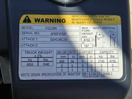 Propane Forklifts 2020  Mitsubishi FGC25N (12)