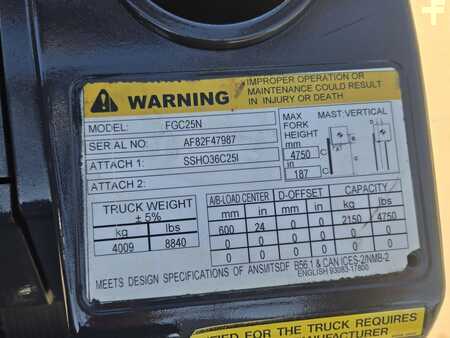 Propane Forklifts 2020  Mitsubishi FGC25N (14)