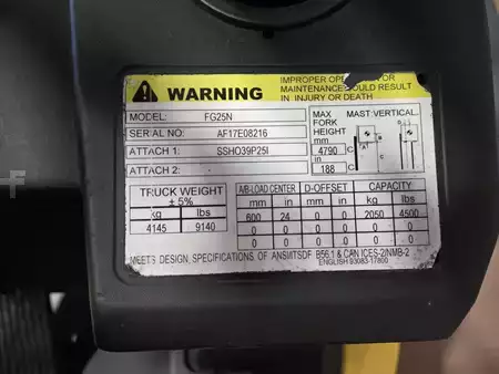Propane Forklifts  Mitsubishi FG25N (16)