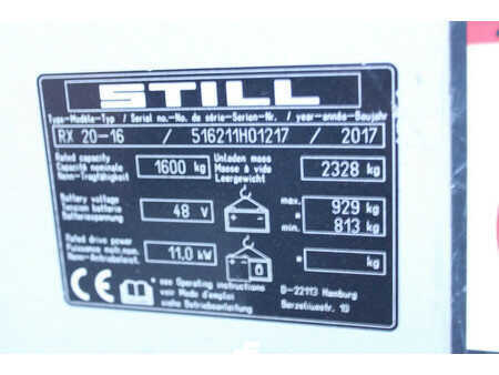 Elektro 3 Rad 2017  Still RX20-16 heftruck elektrische 3-delige mast sideshift (15)