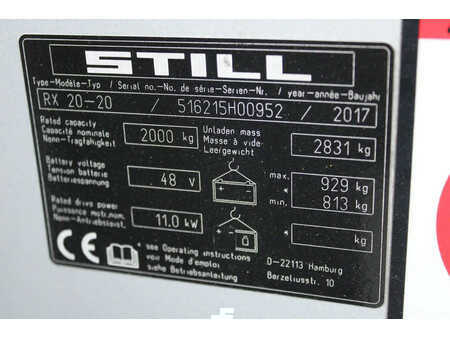 Elektromos 3 kerekű 2017  Still RX20 20 heftruck elektrische triplex lepelverstelling sideshift (14)