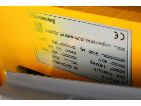 Electric - 3 wheels 2020  Jungheinrich EFG216 heftruck elektrische lepelverstelling triplex sideshift (15)