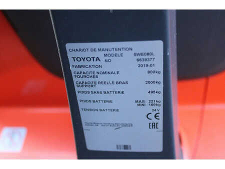 Pallet Stackers 2019  Toyota SWE080L stapelaar elektrische accubj 2024 (13)
