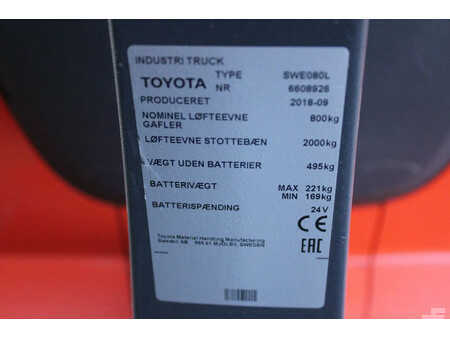 Pallet Stackers 2018  Toyota SWE080L stapelaar elektrische met pompwagen functie (10)
