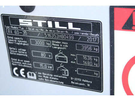Elektromos 4 kerekű 2017  Still RX60 30 heftruck elektrische triplex lepelverstelling sideshift (17)