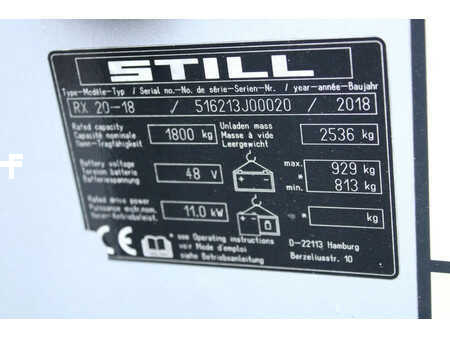 Elektryczne 3-kołowe 2018  Still RX20 18 heftruck elektrische triplex sideshift lepelverstelling (16)