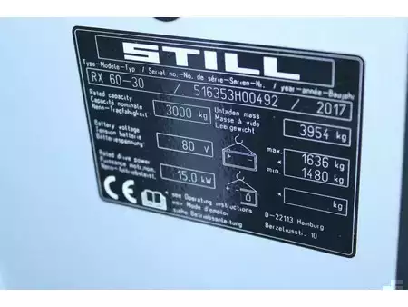 Elektrisk- 4 hjul 2017  Still RX60 30 heftruck elektrische triplex lepelversteling sidesift (18)