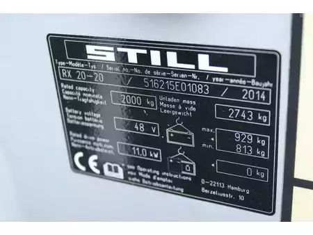 Elektrisk- 4 hjul 2014  Still RX20 20 heftruck elektrische triplex lepelverstelling sideshift (19)