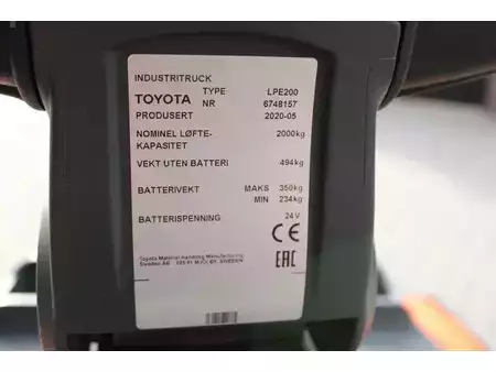 Transpaleta eléctrica 2020  Toyota BT LPE200 meerijpalletwagen elektrische (5)