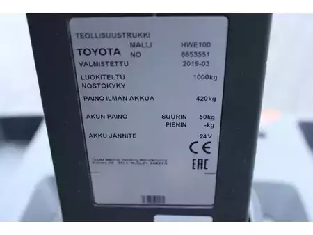 Wózek wysokiego podnoszenia 2019  Toyota HWE100 stapelaar elektrische maar 401 uur!! (12)
