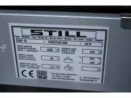 Stacker pedestre 2018  Still exv12 stapelaar elektrische freelift bj 2018 (12)