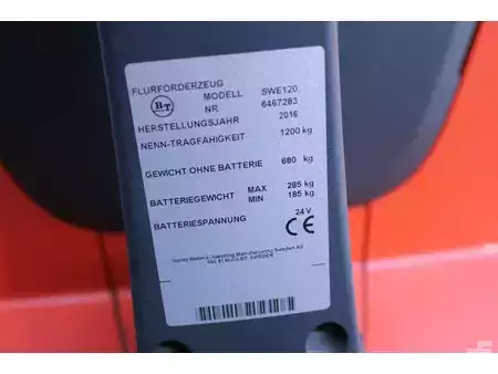 Pinontavaunu 2016  BT SWE120 stapelaar elektrische met 1272 uur (11)