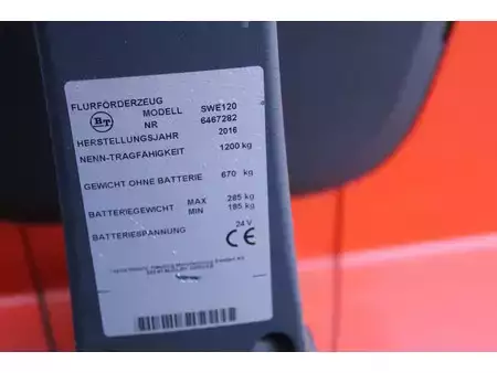 Pinontavaunu 2016  BT SWE120 stapelaar elektrische met 525 uur (12)