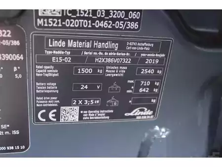 Elektrisk- 3 hjul 2019  Linde E15 heftruck elektrische triplex sideshift (15)