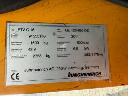 Reach Truck 2011  Jungheinrich ETV C 16 Solid tyres. / Outdoor use possible. (14)