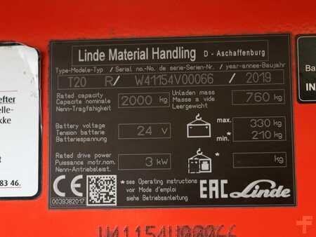 Elektrische palletwagens 2019  Linde T20R. 2400 mm forks. (7)