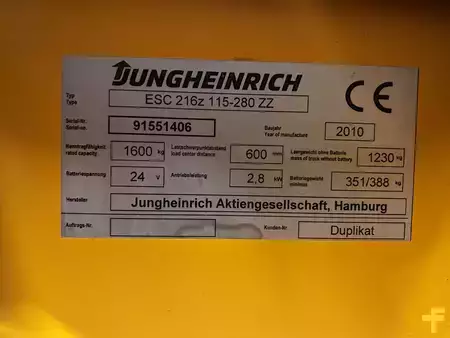 Wózek wysokiego podnoszenia 2010  Jungheinrich ESC 216z (8)