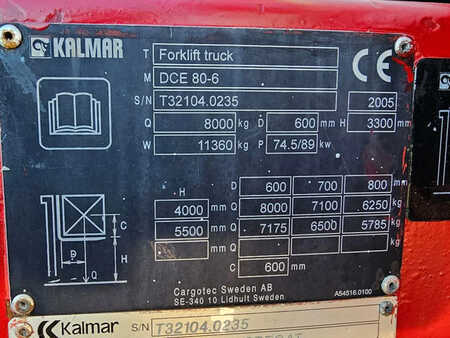 Dieseltrukki 2005  Kalmar Heftruck DCE 80-6 Diesel (10)